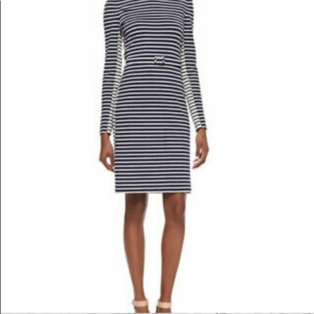 Tory Burch Callen Striped Belted Dress Large Authentic